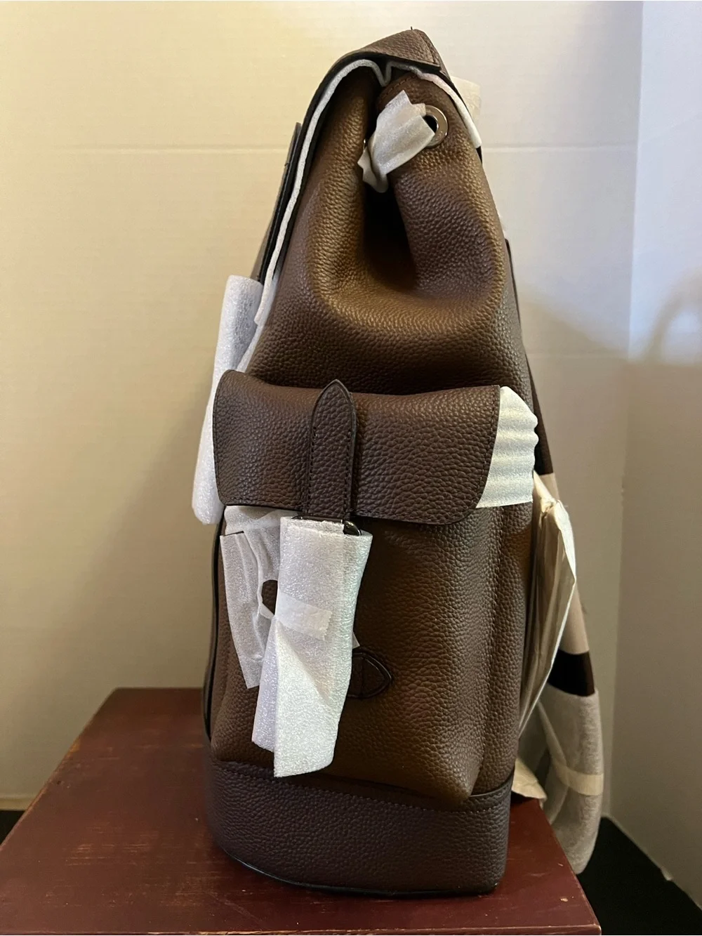Coach Men's Dark Brown Leather Backpack